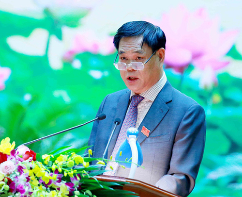 Đồng chí Huỳnh Tấn Việt, Ủy viên Trung ương Đảng, Bí thư Đảng ủy Khối các cơ quan Trung ương nhiệm kỳ 2020 - 2025 phát biểu bế mạc Đại hội